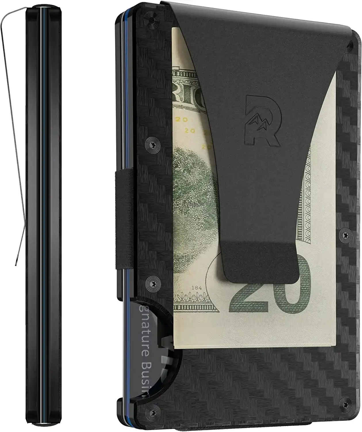 » RFID Blocking Minimalist Wallet for Men - The Ridge Aluminum Slim Credit Card Holder with Money Clip