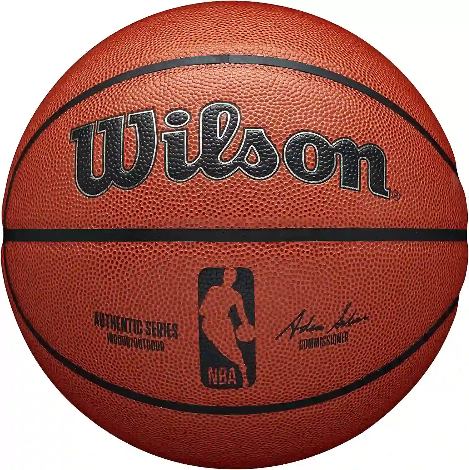 » Wilson NBA Authentic Series Basketball - Indoor/Outdoor, Size 7 (29.5"), PureFeel Cover, Ever Bounce Construction