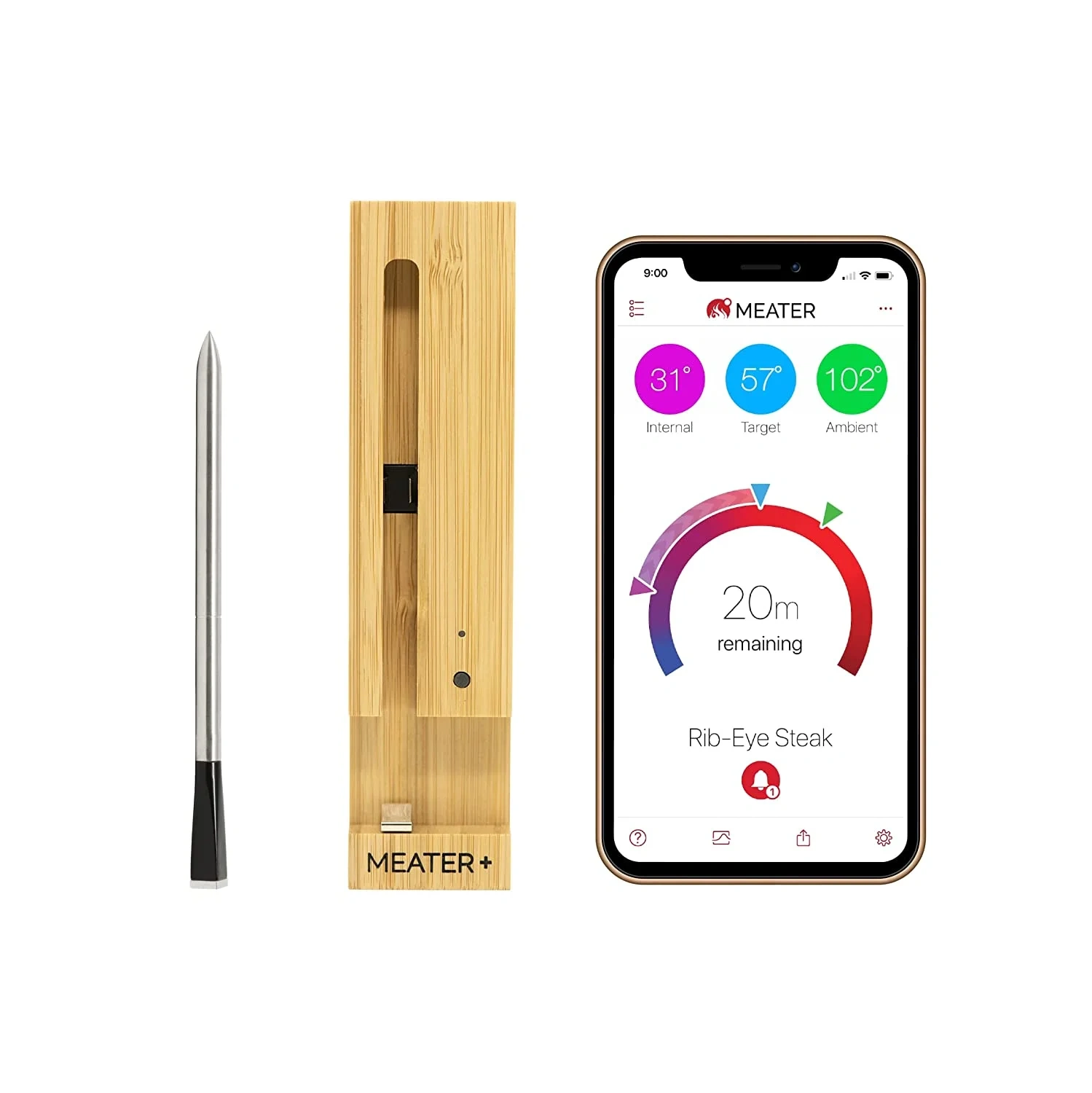 [New] MEATER 2 Plus: Direct Heat Grilling at 1000°F, Smart Meat  Thermometer, Long Bluetooth Range, 100% Waterproof, Precision Cooking,  Multi Sensors